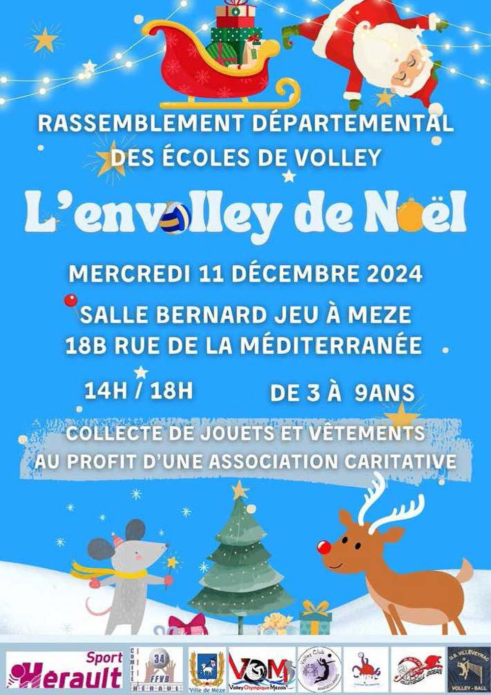 Volley collecte de jouets et vêtements Ville de Mèze